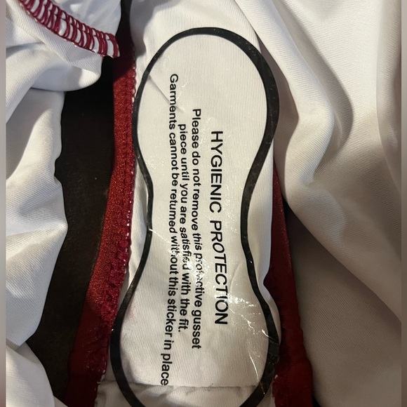 Cupshe Halter Onepiece Red Ruffle Swim Suit - Picture 5 of 6